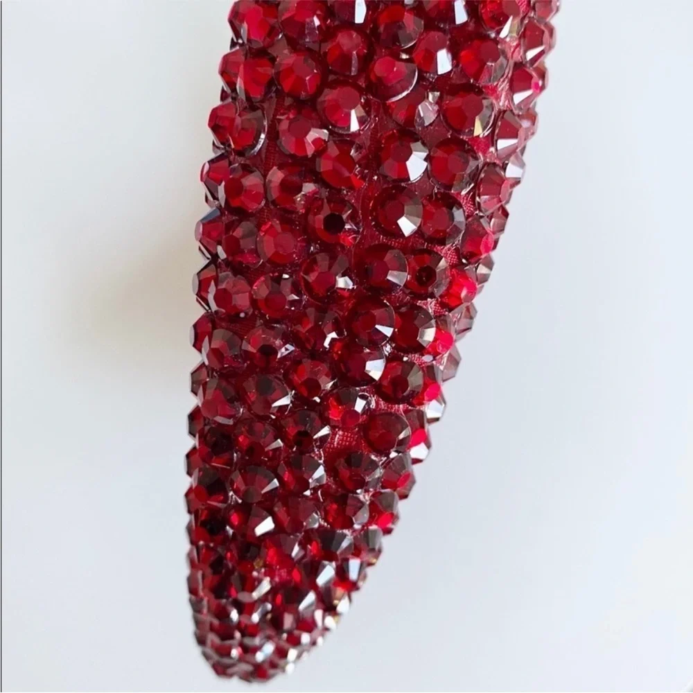 NWOT Red Sparkly Jeweled Padded Headband Beaded Holiday Christmas